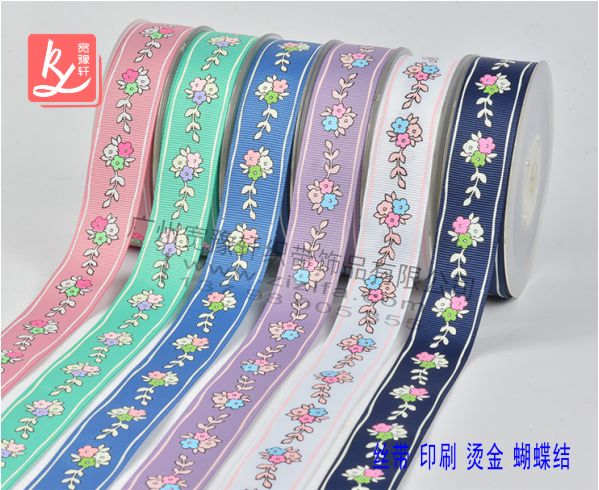 多種顏色的羅紋帶印花