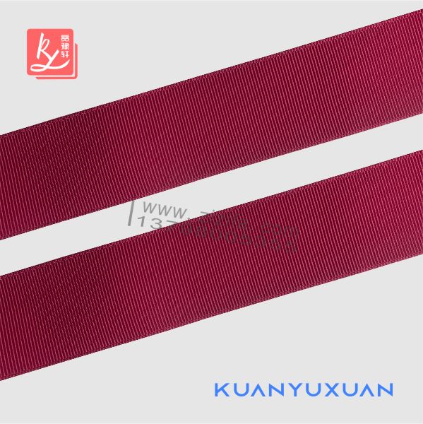 8分棗紅色羅紋帶